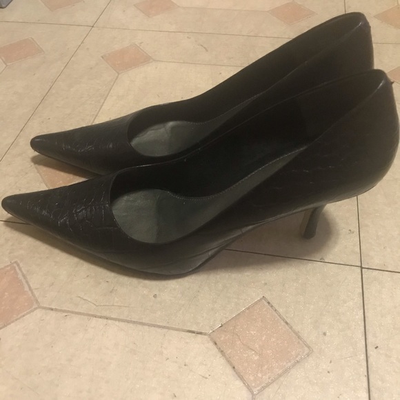 Nine West Akinao Crocodile Pattern Leather Heels - Picture 2 of 6